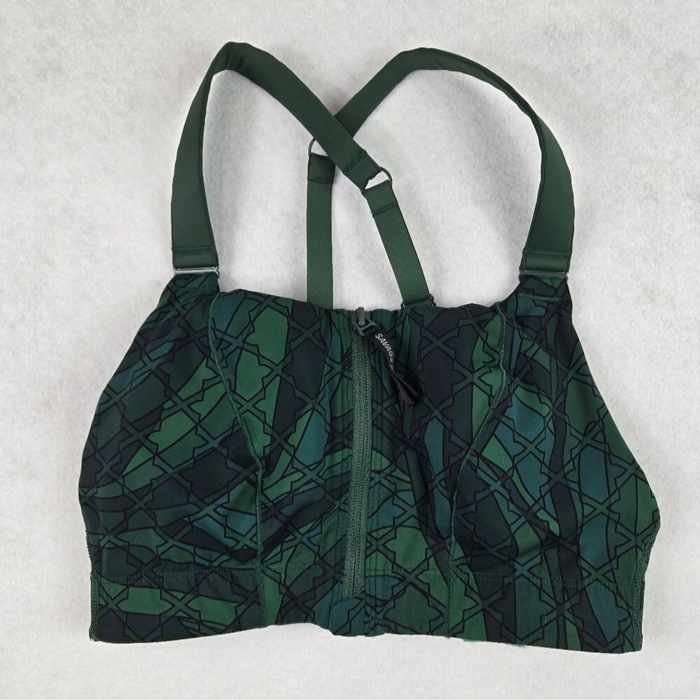 Savage X Fenty Green Patterned Women's Sports Bra